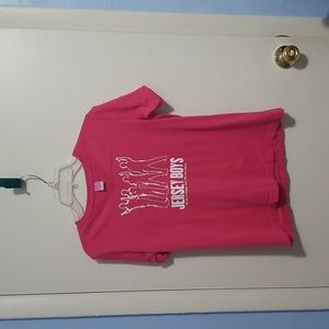 LAT Jersey Boys M Pink and White Short Sleeve Shrit